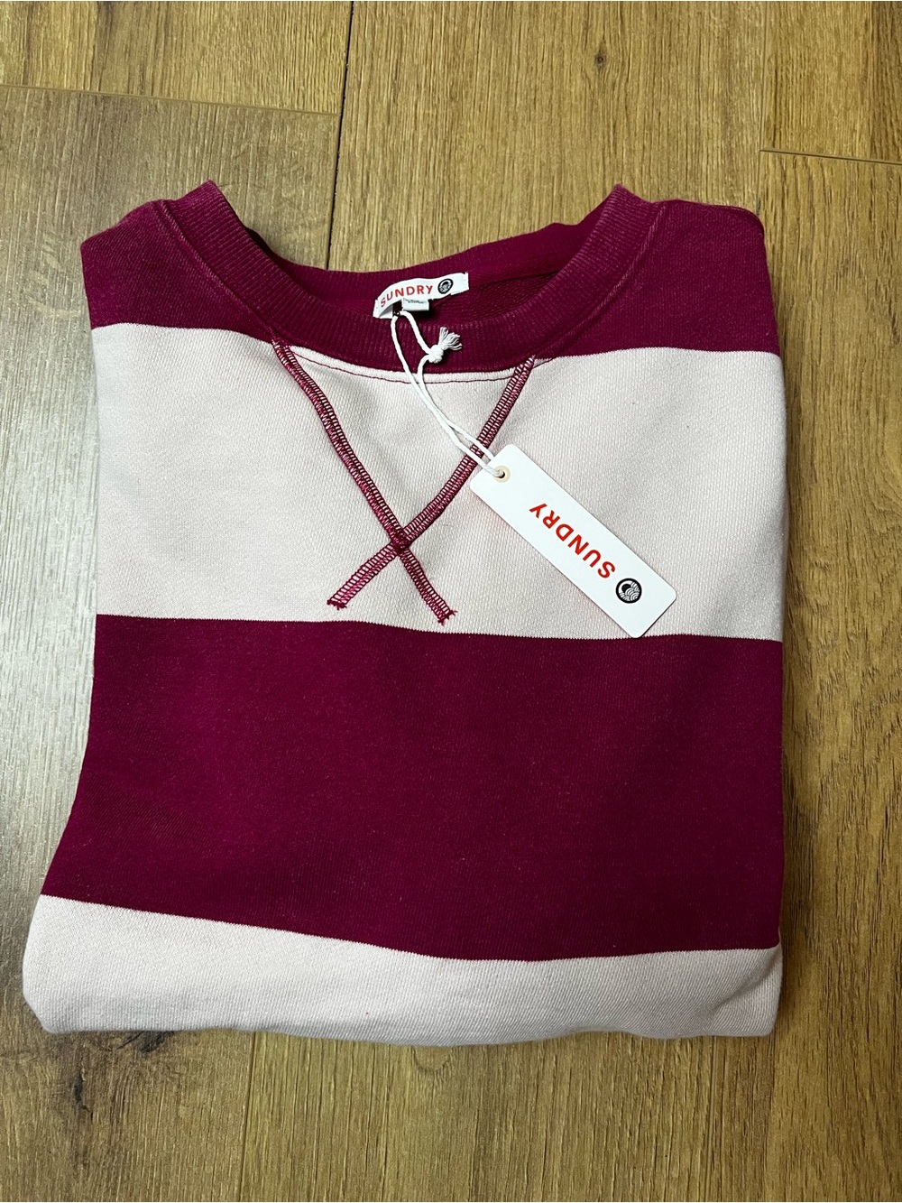 Sundry striped crew neck sweatshirt